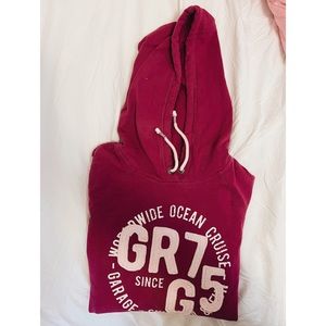 Garage Burgundy Hoodie with White Graphic